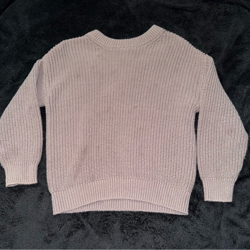Zara Kids Gray Crew Neck Sweater with Ribbed Texture